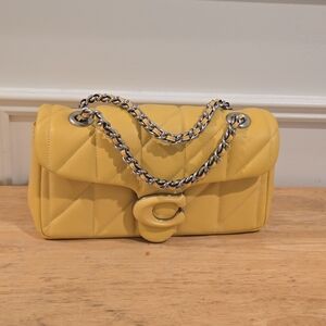 Yellow Coach Quilted Tabby 20 Chain Shoulder Bag